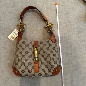 Gucci Brown and Tan GG Canvas Shoulder Bag